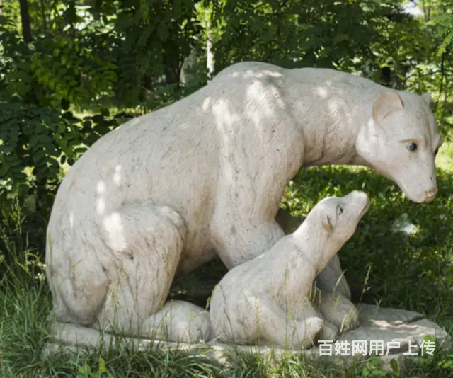 石雕动物熊#户外景观摆件 - 图片 3