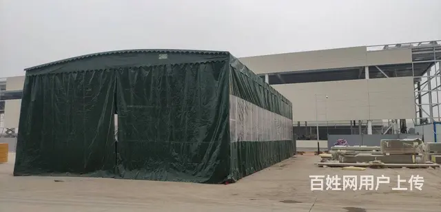 大型工地棚活动帐篷物流棚停车棚夜宵烧烤棚膜结构停车 - 图片 3
