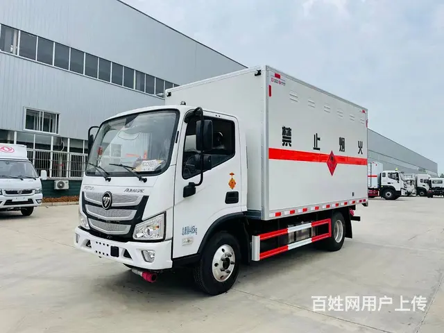 福田欧马可蓝牌易燃气体厢式运输车   126马力 - 图片 1