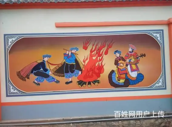 昆明彝族文化彩绘彝族撒梅支系墙绘墙画石林彝族彩绘 - 图片 9