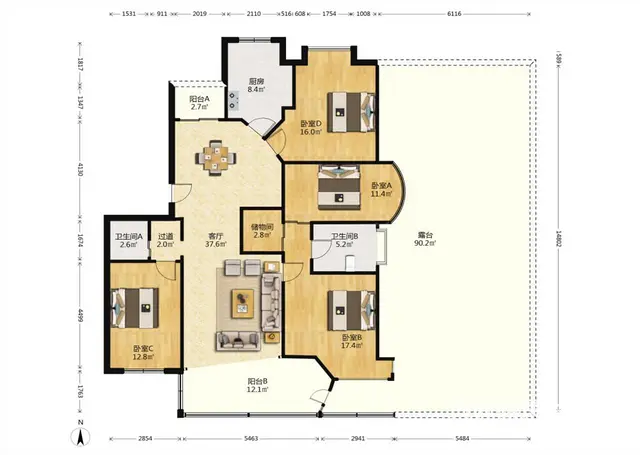 自住装修，带85方露台，近宝龙，近地铁 - 图片 9
