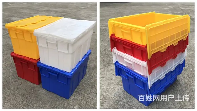 收纳盒整理塑料箱折叠箱面包筐周转筐物流箱塑料保温箱 - 图片 6