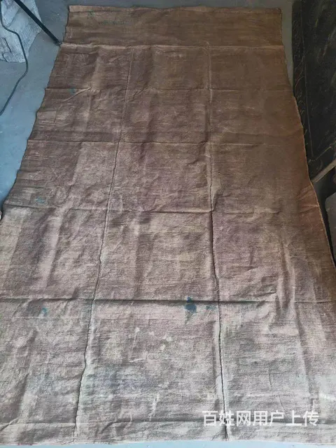 清代，民间画家画的，大尺寸老粗布纯手绘五彩描金画， - 图片 2