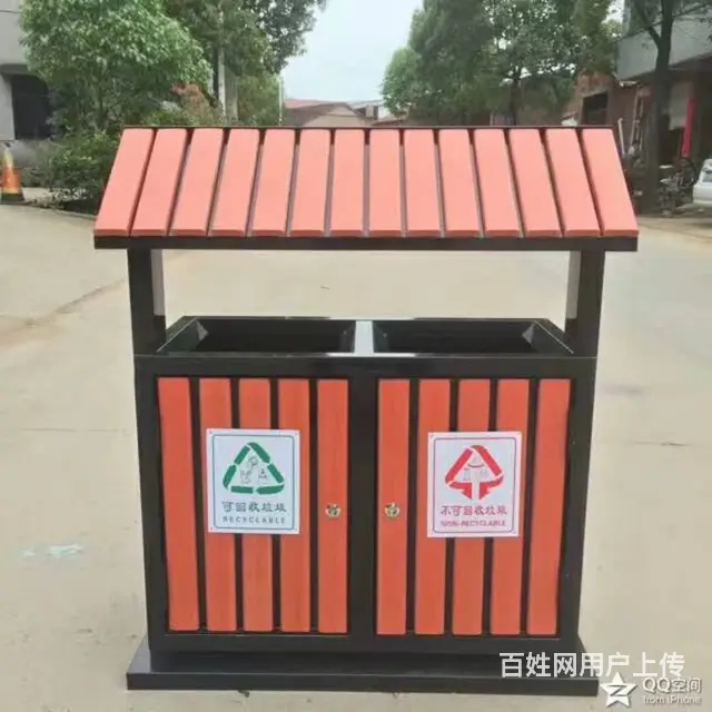 医疗垃圾桶 大号塑料环卫户外垃圾桶加厚带盖带轮翻盖 - 图片 4