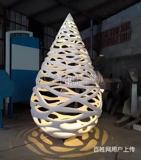 浪花水滴不锈钢雕塑-不锈钢水滴景观摆件 - 图片 6