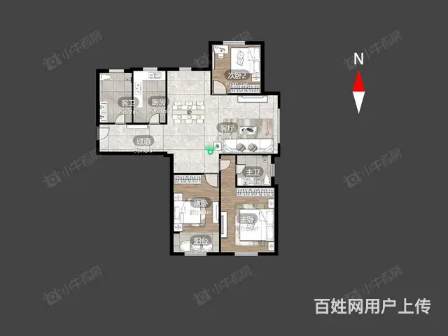 正南玲珑花园3室2厅 - 图片 12