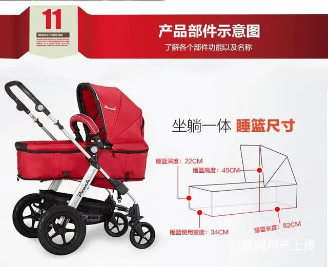 Pouch婴儿推车宝宝手推车童车夏季高景观避震 - 图片 6