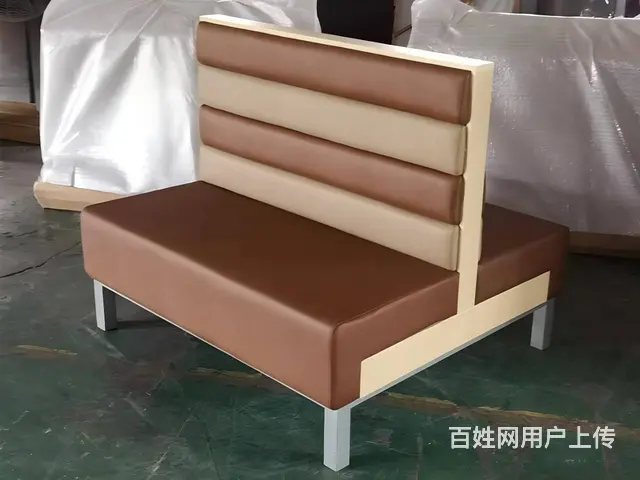 餐饮家具定制软包卡座竖道造型卡座藤编卡座双面卡座 - 图片 2