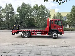 重汽王牌平板车　拉6-15吨挖机收割机拖车　包上牌
