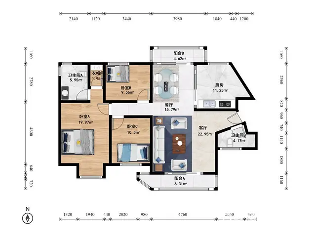 地铁房赞成林风(上城) 普通住宅 精装修 - 图片 10