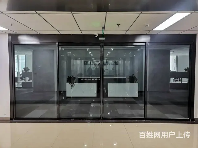 中山坦洲电动门玻璃门维修、安装装售楼部电动玻璃门 - 图片 2