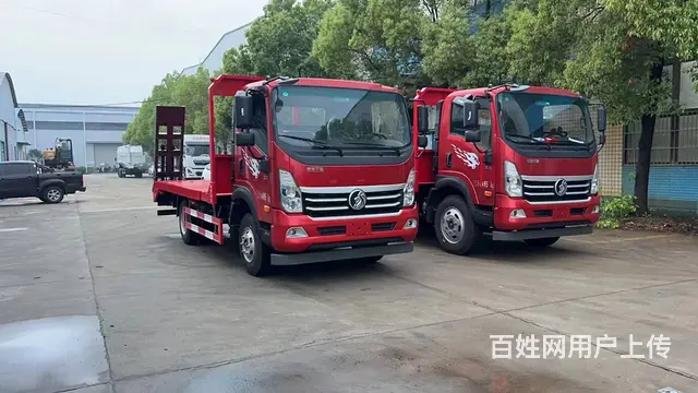 蓝牌重汽王牌平板车　拉10吨左右挖机收割机拖车现车 - 图片 1