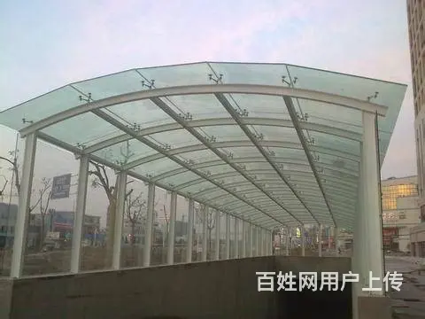 广州钢结构停车场出入口玻璃雨棚安装订做 - 图片 10