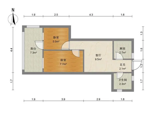 鸿泰80 精装两房 低总价 格局方正 近实验小学 梅华中学 - 图片 8