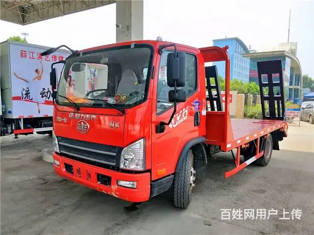 小型挖机平板车 拉8T10T12T蓝牌平板运输车 - 图片 6