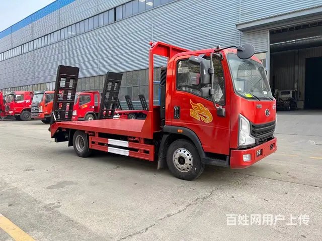 国六重汽平板车 小黄牌拖75挖掘机拖板车包上牌 - 图片 12