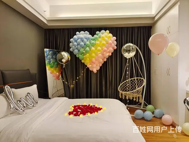 揭阳求婚布置酒店房间 气球布置民宿 生日惊喜布置 - 图片 2