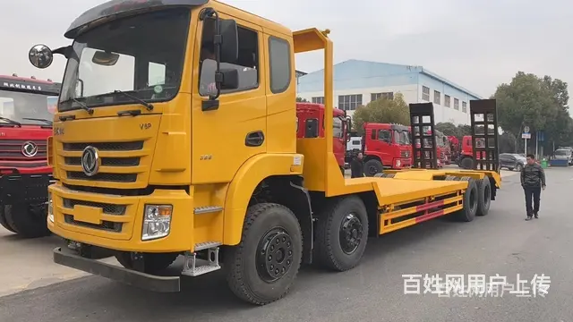 东风四桥40吨低凹板拖车 双节液压爬梯 - 图片 5