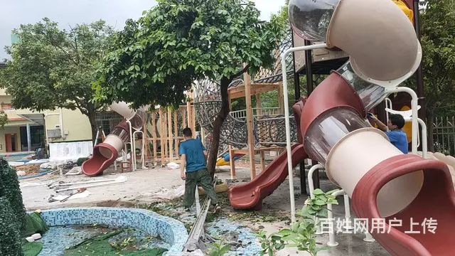 幼儿园木质组合滑梯 - 图片 7