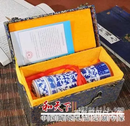 景德镇双层陶瓷杯礼品杯商务杯陶瓷内胆养生保温杯创意 - 图片 3