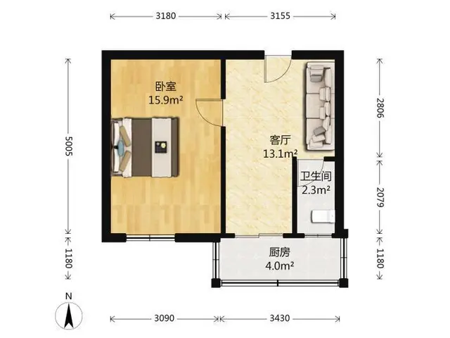 拱北关口都市广场电梯精装一房一厅出租，租价1700。近关口 - 图片 8