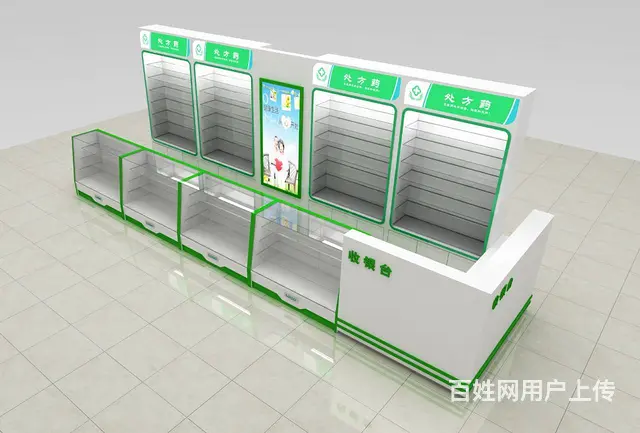 苏州无锡药店展柜制作厂家，药店装饰设计，西药玻璃柜 - 图片 4