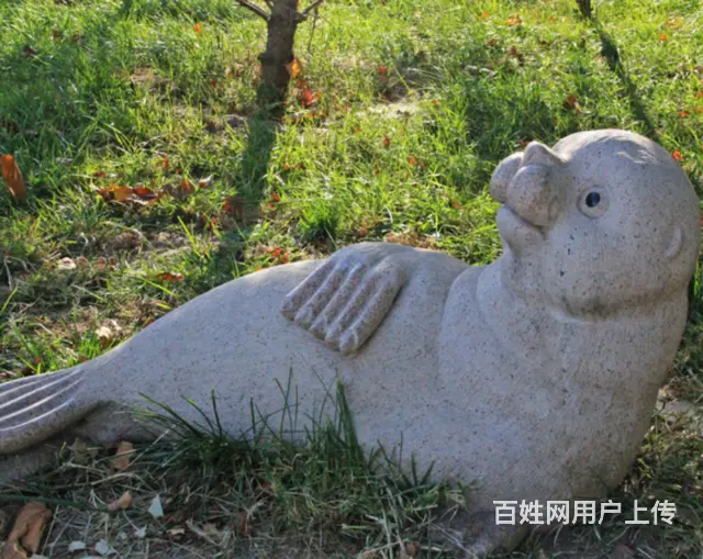 动物雕塑#石雕海豹 - 图片 3