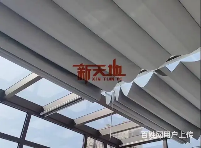 淄博遮阳棚户外折叠防晒防雨庭院雨棚电动遮阳棚阳光房 - 图片 3