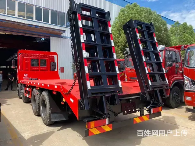 拉20吨不超载挖机拖板车 东风华神前四后八平板车 - 图片 3