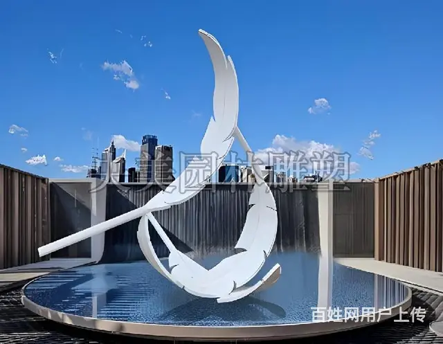 羽毛不锈钢雕塑,羽毛雕塑定制厂家 - 图片 2