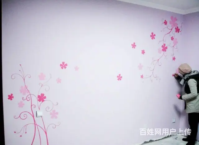 平果市沙发背景墙墙体彩绘手绘 - 图片 3