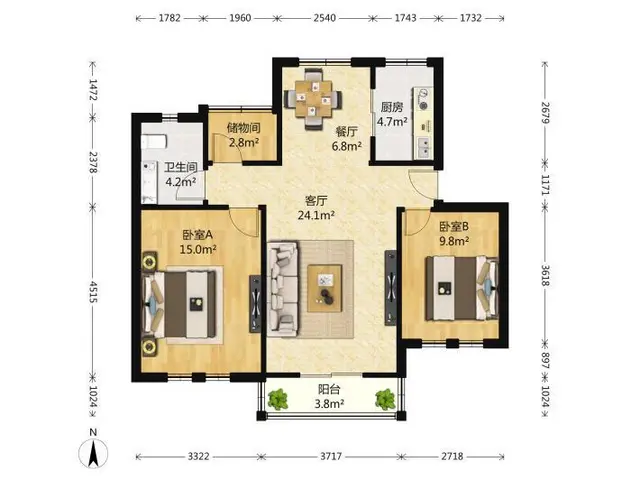 世茂天玑精装2房滨江华家池蔚蓝公寓保利中央公馆世茂天宸带车位 - 图片 7