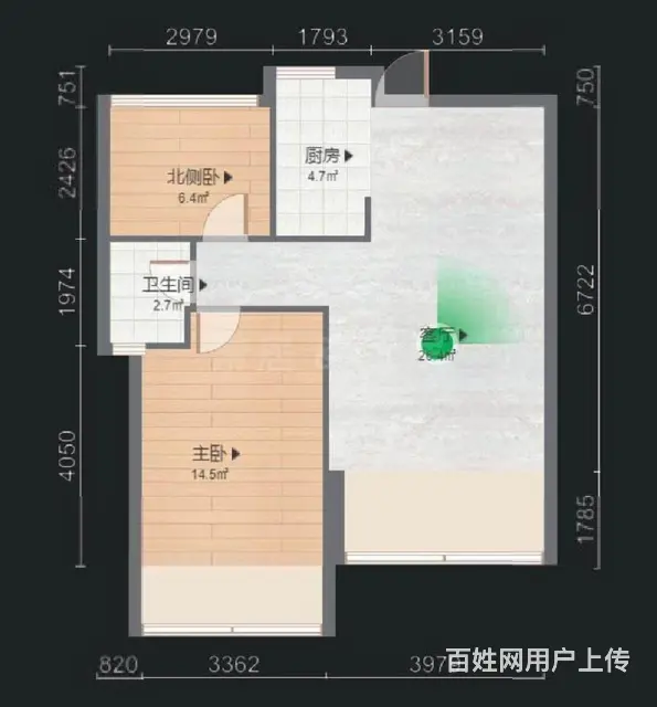 飞龙吾悦 尚枫澜湾 毛坯2房 全天采光 有钥匙 价可谈 - 图片 12