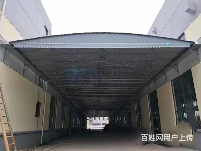 电动推拉移动雨棚户外带遥控仓库遮阳棚厂房通道推拉蓬 - 图片 9
