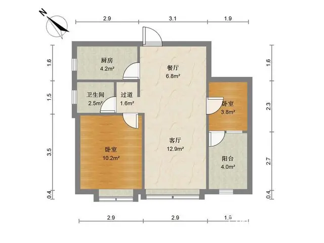 格力广场一期 四期电梯两房高层欧式风格装修住宅小区楼下有商 - 图片 9