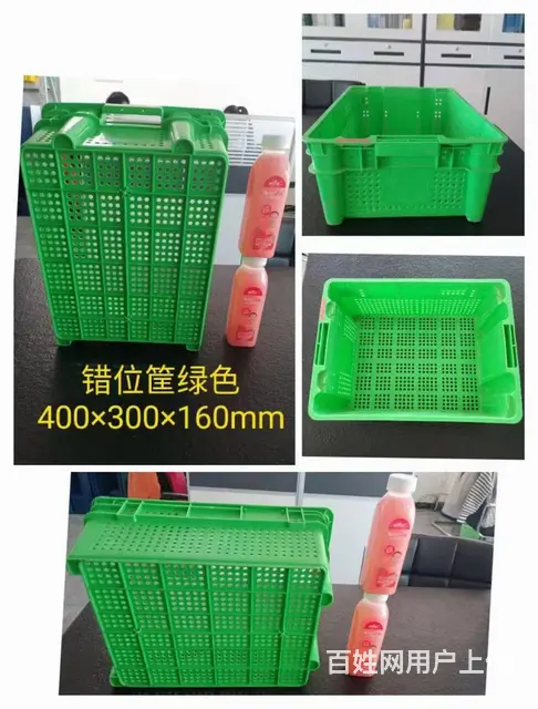 辽阳二手塑料筐,错位筐绿色,近千个处理结实耐用 - 图片 1