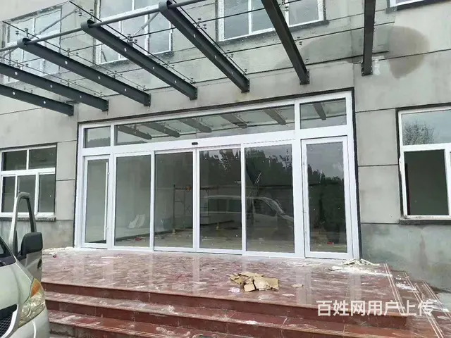 钢结构门头玻璃雨棚 地下车库出入口钢化玻璃雨棚安装 - 图片 3