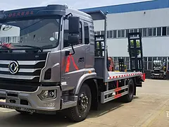 揭阳东风锦程挖机运输车 中机150挖机平板拖板车