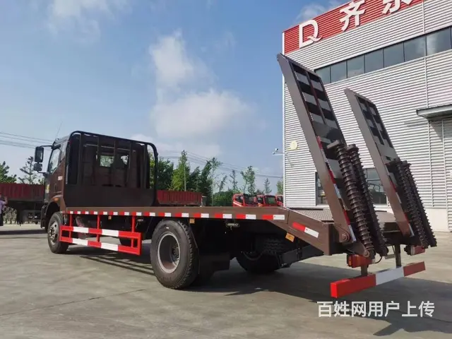 新款解放单桥挖机平板拖车 拉15吨挖机拖板车 - 图片 5
