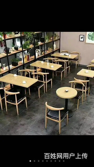 奶茶店吧台桌椅，汉堡店桌椅，高档快餐桌椅，餐厅卡座 - 图片 6