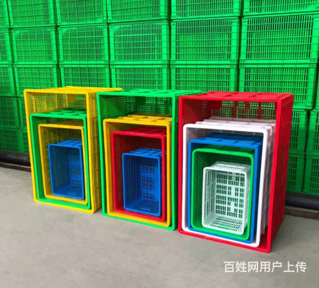 二手颠倒筐折叠箱斜插周转箱果蔬塑料筐二手冷藏箱水箱 - 图片 8