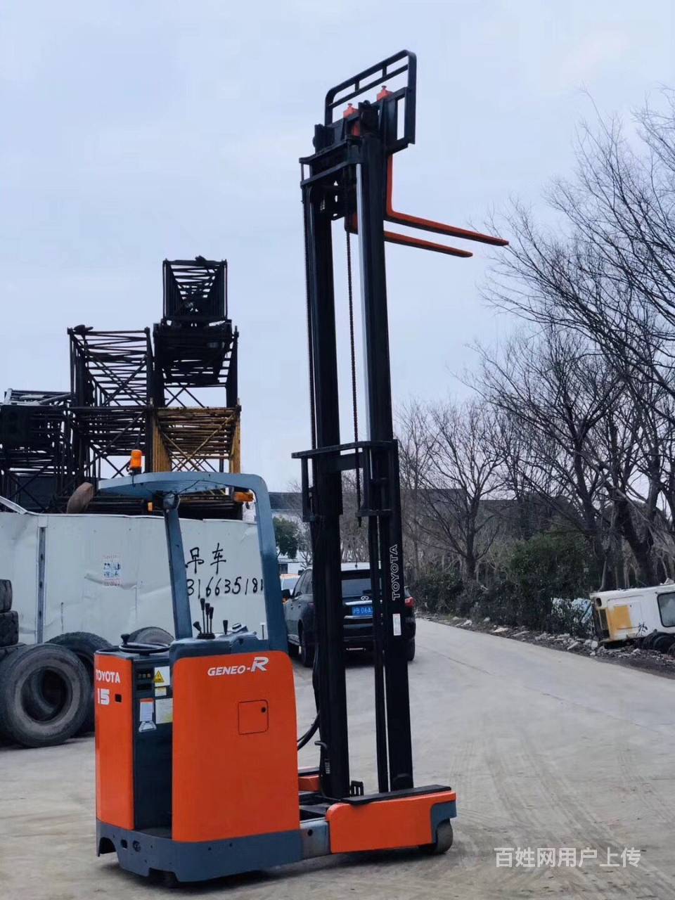 举高4米5米前移式电动叉车,仓储货架堆货二手叉车
