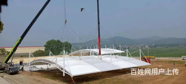 膜结构电瓶车棚小区电动车充电桩雨棚汽车自行车停车棚 - 图片 1