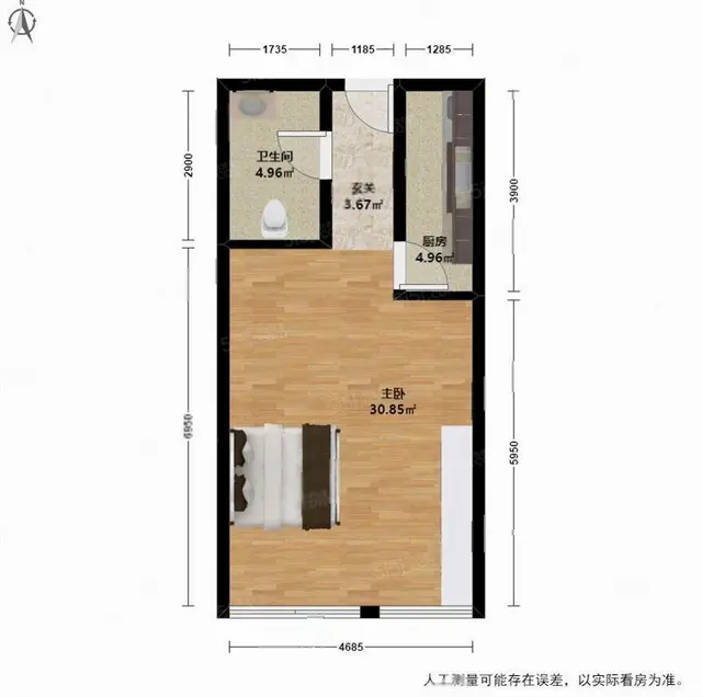 中栋国际 平层小公寓 诚售 - 图片 5