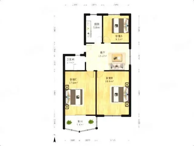 华茂小区口腔医院附近3室1厅设施全 - 图片 10