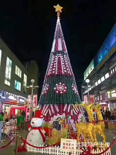 沈阳元旦主题绿雕,圣诞主题包装,商业美陈设计树亮化 - 图片 6