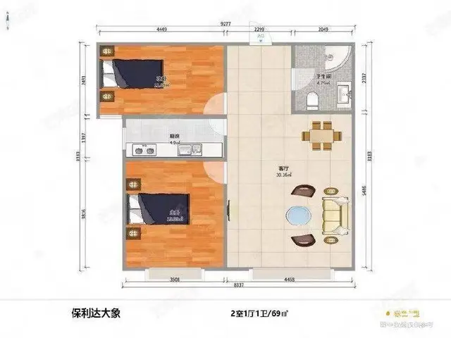 保利达大象(浑南-奥体中心) 公寓2厅 中等装修 - 图片 8