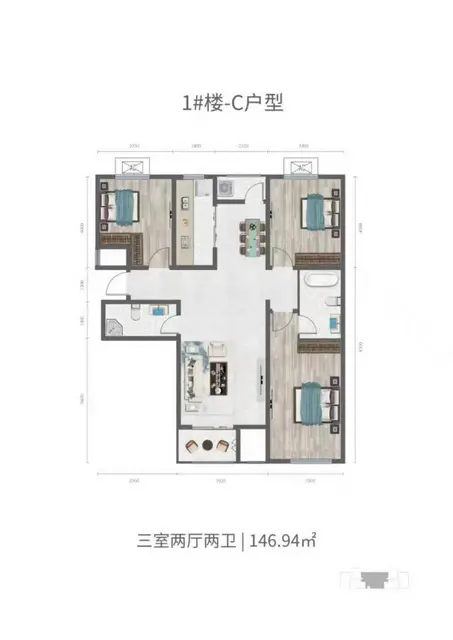 开元悦城现房三居室65万的图片