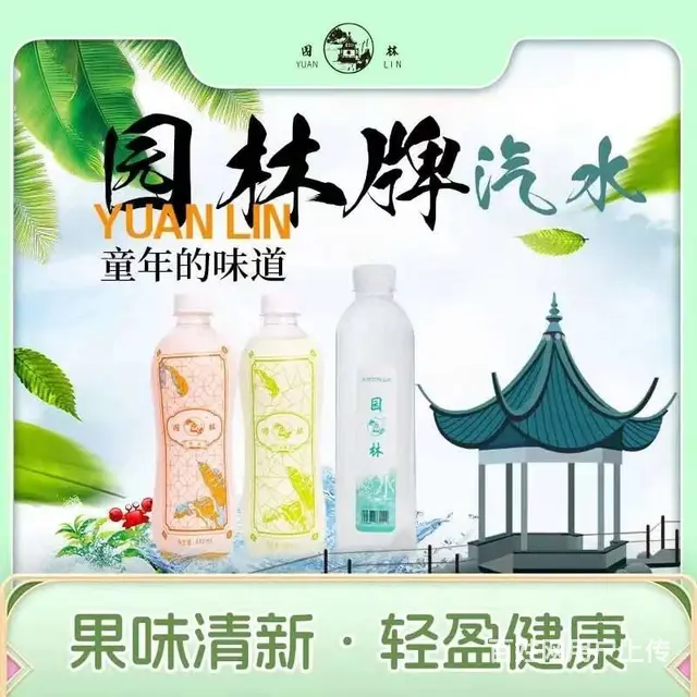 园林牌白柠檬味汽水经典苏州口味汽水童年味道 - 图片 1