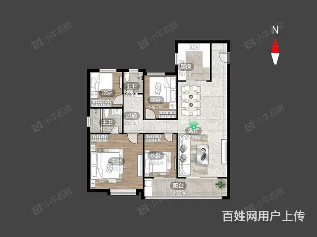 正南 新城光明璞樾门第 4室2厅 - 图片 11
